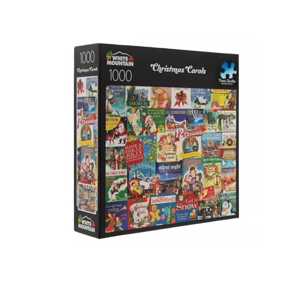 White Mountain Christmas Carols 1000-Piece Jigsaw Puzzle Mosaic Nostalgic, New
